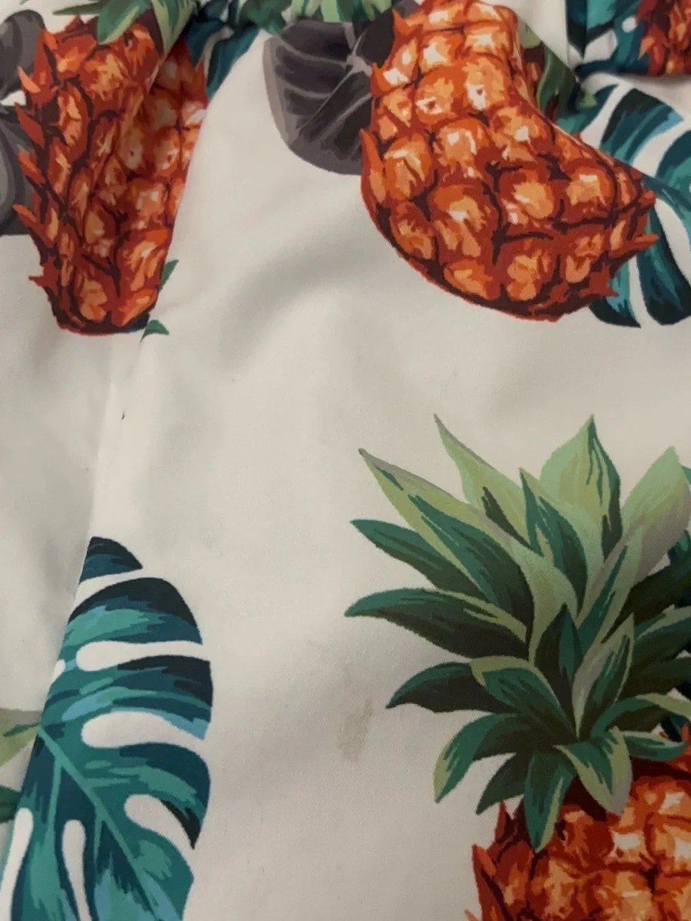 Pineapple Print Swim Shorts - White/Green